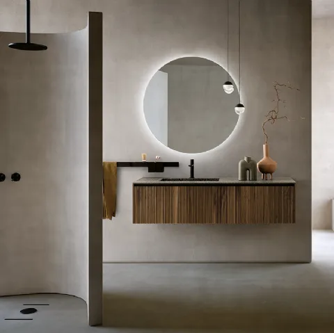 Mobile da Bagno sospeso in Noce Canaletto Tulle Cannettato 04 di Archeda