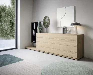 Comò Easy System in legno di Rovere impiallacciato di Novamobili