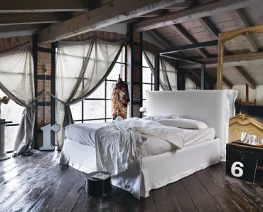 Letto moderno con testiera Chloè di Noctis