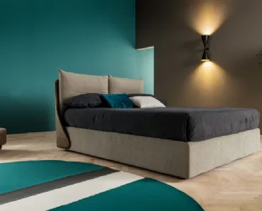 Letto in pelle e tessuto con box contenitore Milo di Ennerev