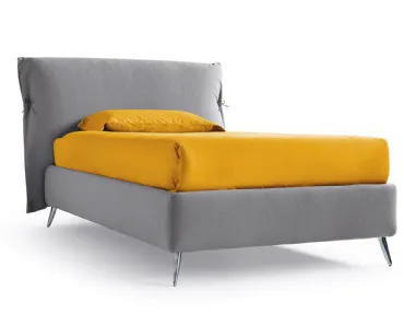 Letto singolo Eden Advance in tessuto imbottito con testiera di Noctis