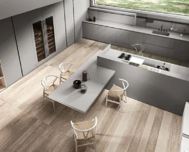 Cucina Design in Fenix Grigio con penisola Ak 04 03 di Arrital