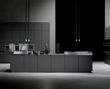 Cucina Design AkB 08 01 in Fenix Piombo di Arrital