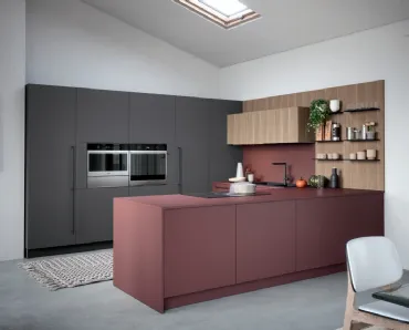 Cucina Moderna con penisola Colibrì Maniglia 02 di Forma Cucine