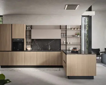 Cucina Moderna con penisola Colibrì Maniglia Presa 01di Forma Cucine