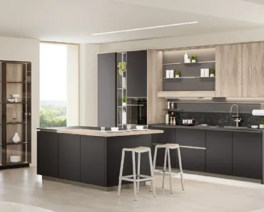 Cucina Moderna con isola Start Time J 02 di Veneta Cucine