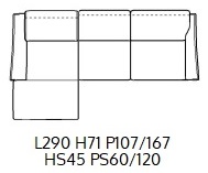 PENISOLA SX L290CM (P167/107CM H71/96CM)